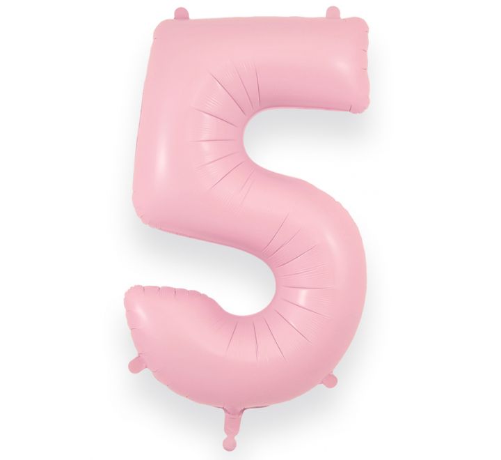 Oaktree 34in NUMBER 5 MATTE PINK JUMBO FOIL BALLOON
