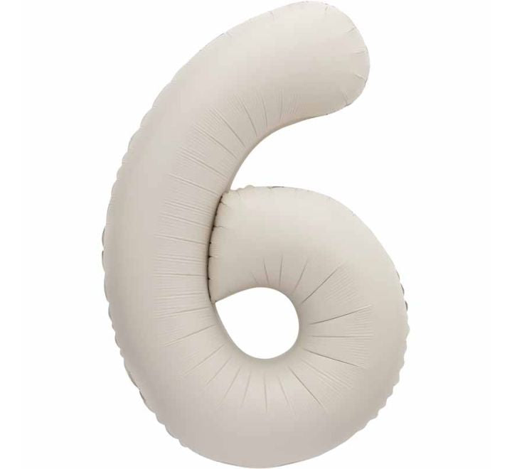 Unique 34in MATTE NUDE NUMBER 6 FOIL BALLOON