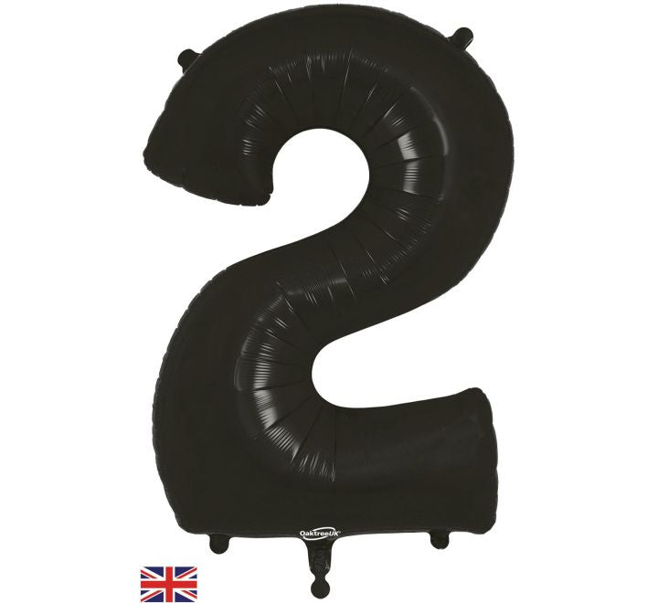 Oaktree 34in NUMBER 2 BLACK JUMBO FOIL BALLOON