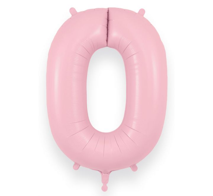Oaktree 34in NUMBER 0 MATTE PINK JUMBO FOIL BALLOON