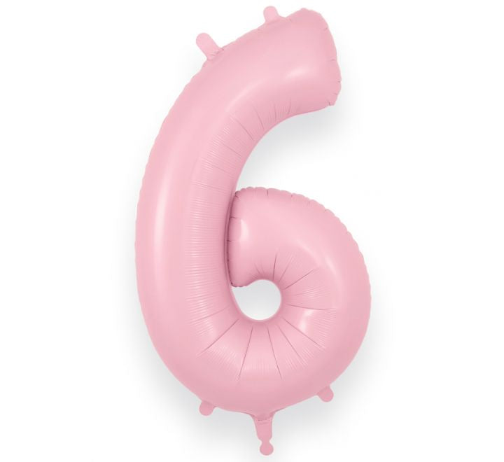 Oaktree 34in NUMBER 6 MATTE PINK JUMBO FOIL BALLOON