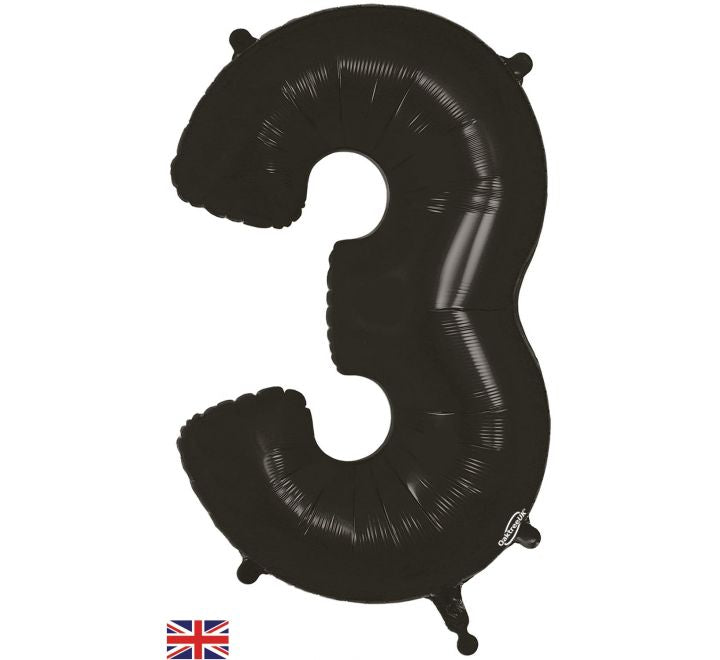 Oaktree 34in NUMBER 3 BLACK JUMBO FOIL BALLOON