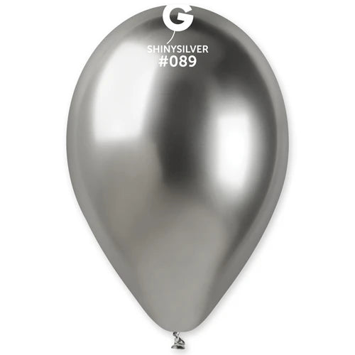 13" Shiny Silver Gemar Latex Balloons (50)