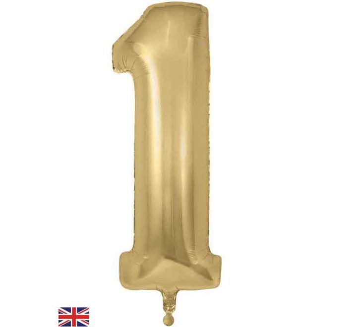 Oaktree 34in NUMBER 1 GOLD SILK JUMBO FOIL BALLOON