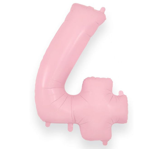 Oaktree 34in NUMBER 4 MATTE PINK JUMBO FOIL BALLOON
