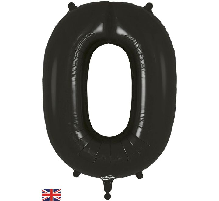 Oaktree 34in NUMBER 0 BLACK JUMBO FOIL BALLOON