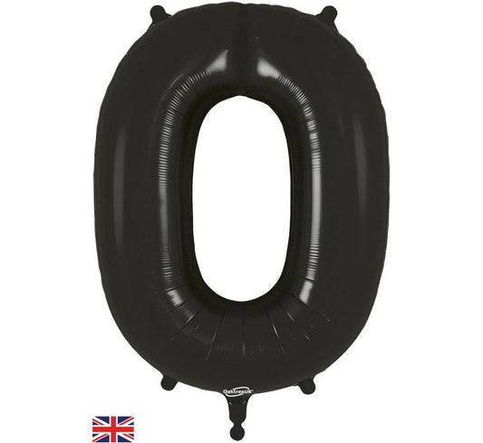 Oaktree 34in NUMBER 0 BLACK JUMBO FOIL BALLOON