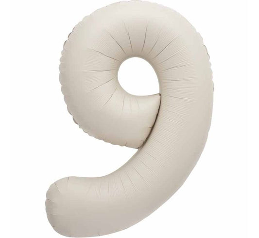 Unique 34in MATTE NUDE NUMBER 9 FOIL BALLOON