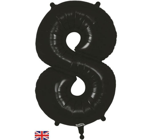 Oaktree 34in NUMBER 8 BLACK JUMBO FOIL BALLOON