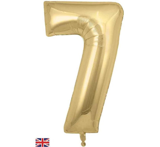 Oaktree 34in NUMBER 7 GOLD SILK JUMBO FOIL BALLOON