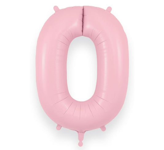 Oaktree 34in NUMBER 0 MATTE PINK JUMBO FOIL BALLOON