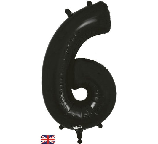 Oaktree 34in NUMBER 6 BLACK JUMBO FOIL BALLOON