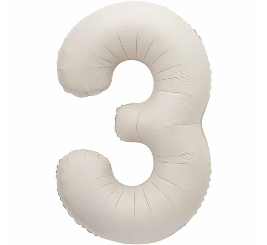 Unique 34in MATTE NUDE NUMBER 3 FOIL BALLOON