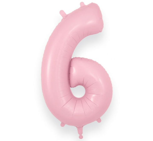 Oaktree 34in NUMBER 6 MATTE PINK JUMBO FOIL BALLOON