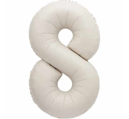 Unique 34in MATTE NUDE NUMBER 8 FOIL BALLOON