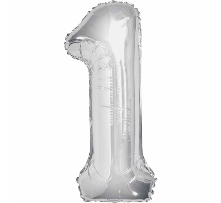 Unique 34in SILVER NUMBER 1 FOIL BALLOON (Copy)