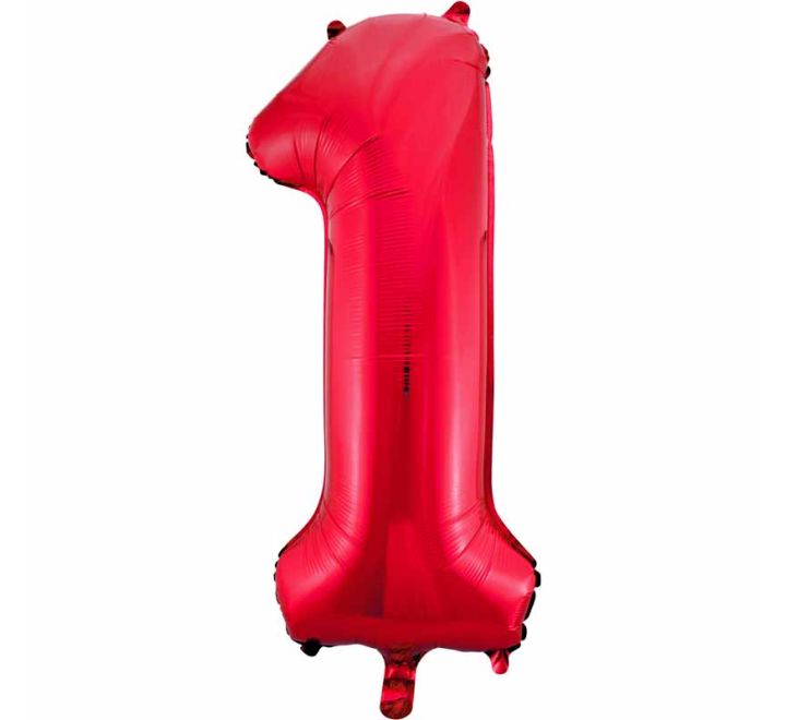Unique 34in RED NUMBER 1 FOIL BALLOON