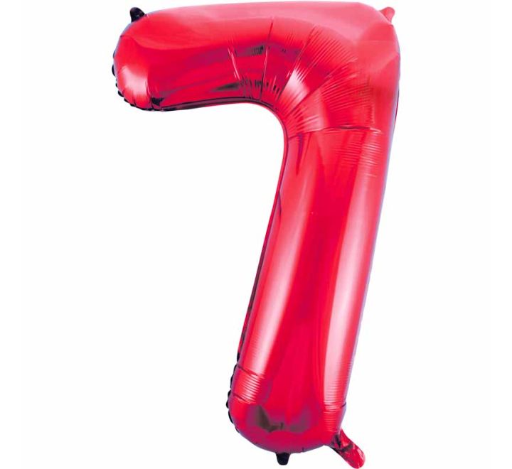Unique 34in RED NUMBER 7 FOIL BALLOON