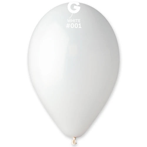 13" Standard White Gemar Latex Balloons (50)