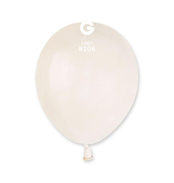 5" Marshmellow Linen Gemar Latex Balloons (50)