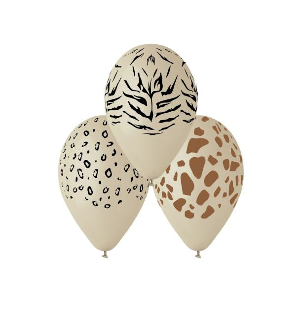 13" Latte Animal Print Assort Gemar Latex Balloons (25)