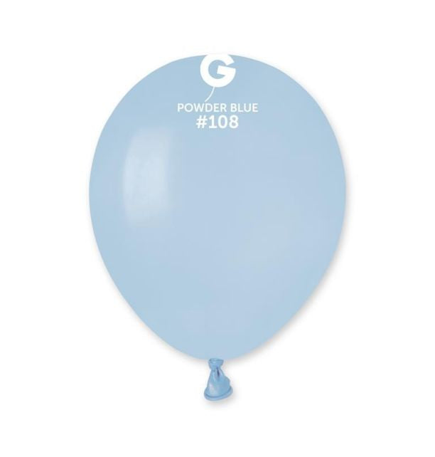5" Marshmellow Powder Blue Gemar Latex Balloons (50)