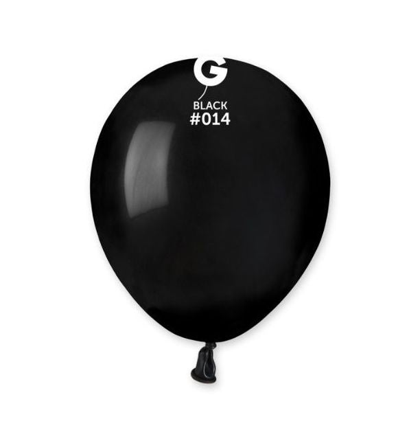 5" Standard Black Gemar Latex Balloons (50)